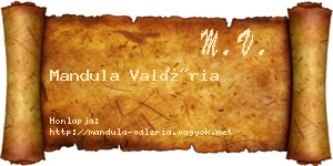 Mandula Valéria névjegykártya